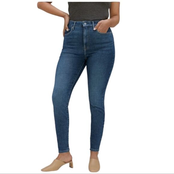 Everlane The Curvy High Rise Skinny Jean Dark Blue size 28 - Picture 1 of 10